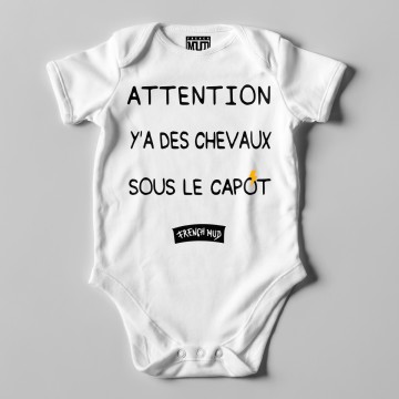 BODY "ATTENTION YA DES CHEVAUX SOUS LE CAPOT" Bébé