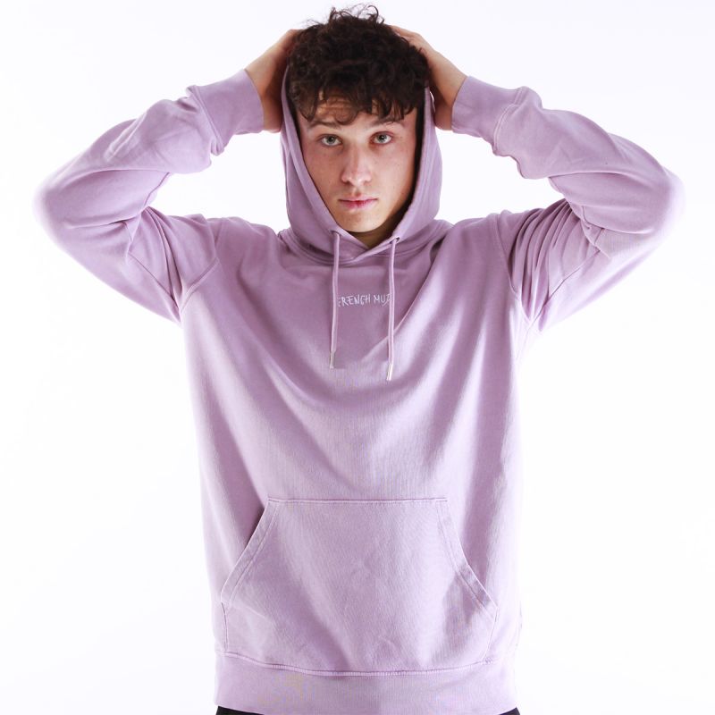 Sweat Capuche série limitée brodé couleur Lilac délavé Sweat Capuche série limitée brodé couleur Lilac délavé