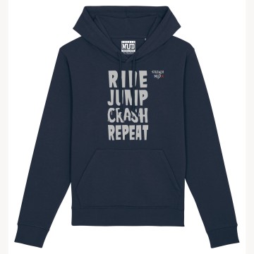 HOODIE "RIDE JUMP CRASH REPEAT" Unisexe