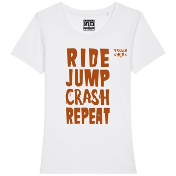 TSHIRT "RIDE JUMP CRASH REPEAT" Femme