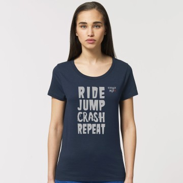 TSHIRT "RIDE JUMP CRASH REPEAT" Femme