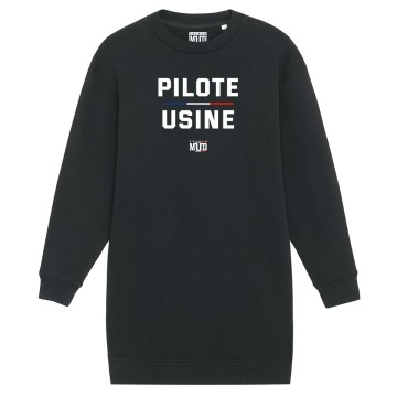 SWEAT ROBE "PILOTE USINE" OVERSIZE