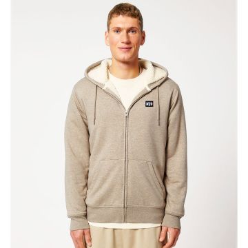 VESTE ZIPPEE SHERPA CAPUCHE "FRENCH MUD SPEED" Sable chiné