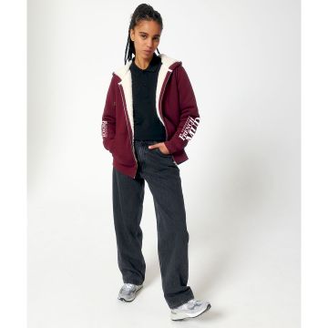 VESTE ZIPPEE SHERPA CAPUCHE "FRENCH MUD SPEED" Bordeaux