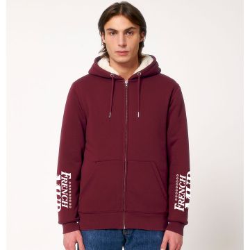 VESTE ZIPPEE SHERPA CAPUCHE "FRENCH MUD SPEED" Bordeaux