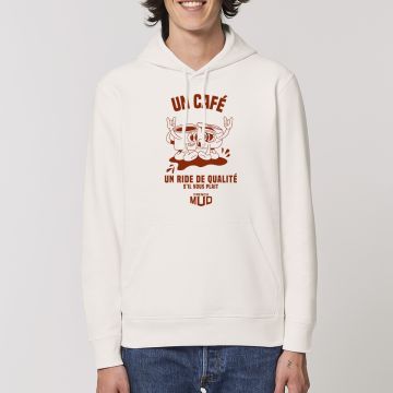 Hoodie " un cafe et un ride de qualite" Unisexe