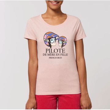 T-Shirt "pilote de mere en fille" femme