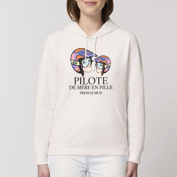 Hoodie "pilote de mere en fille" Unisexe