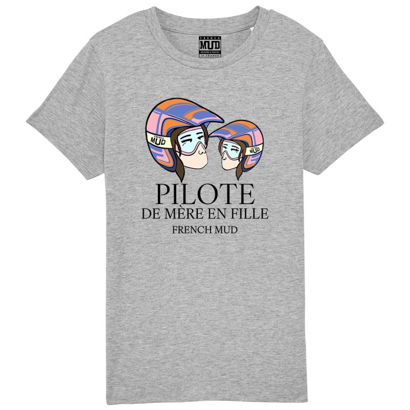 T-shirt "pilote de mere en fille" Enfant