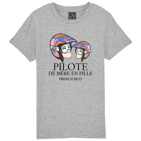 T-shirt "pilote de mere en fille" Enfant