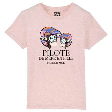 T-shirt "pilote de mere en fille" Enfant