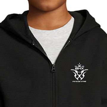 Sweat à capuche zippé enfant BMX pays de vitré