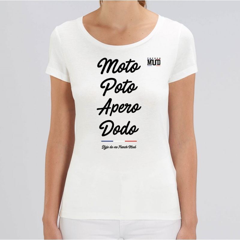 Retrouvez le TSHIRT Femme MOTO POTO APERO DODO de chez French Mud