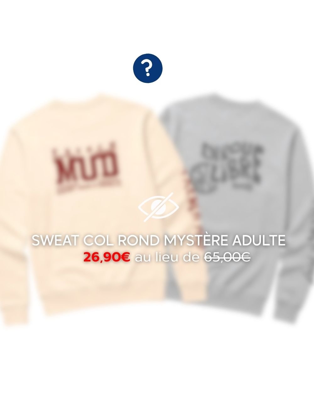 Sweat col rond mystère unisexe