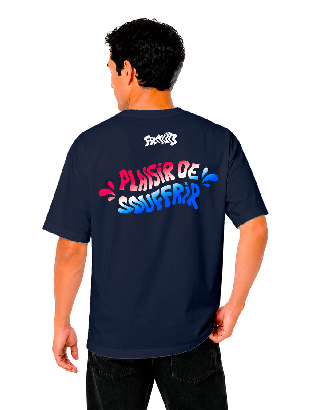 T-Shirt "Plaisir de souffrir" Navy Unisexe