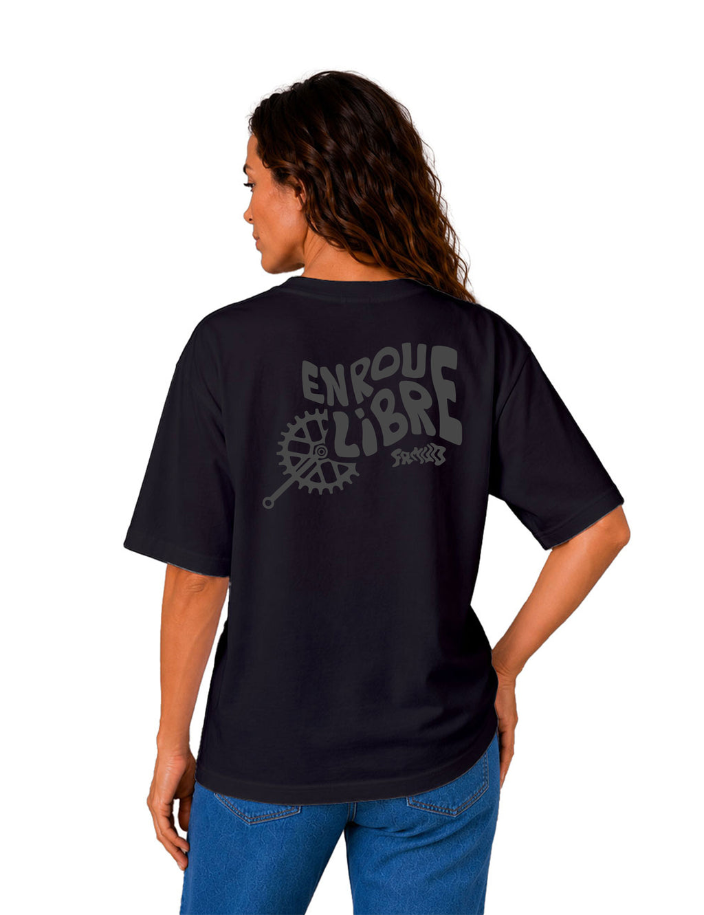 T-Shirt "En roue libre" Noir Unisexe