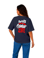 T-Shirt "Fast Live" Navy Unisexe