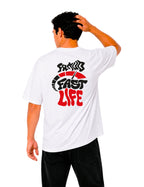 T-Shirt "Fast Live" Blanc Unisexe