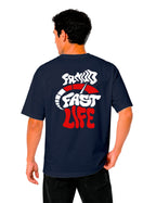 T-Shirt "Fast Live" Navy Unisexe
