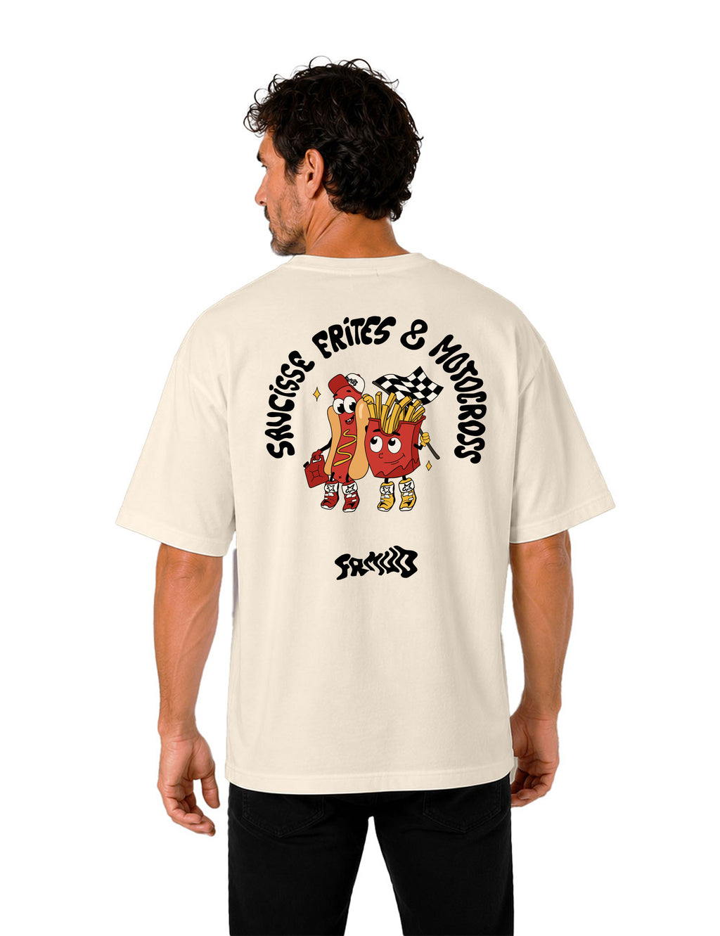 T-Shirt "Saucisse frites & motocross" Unisexe