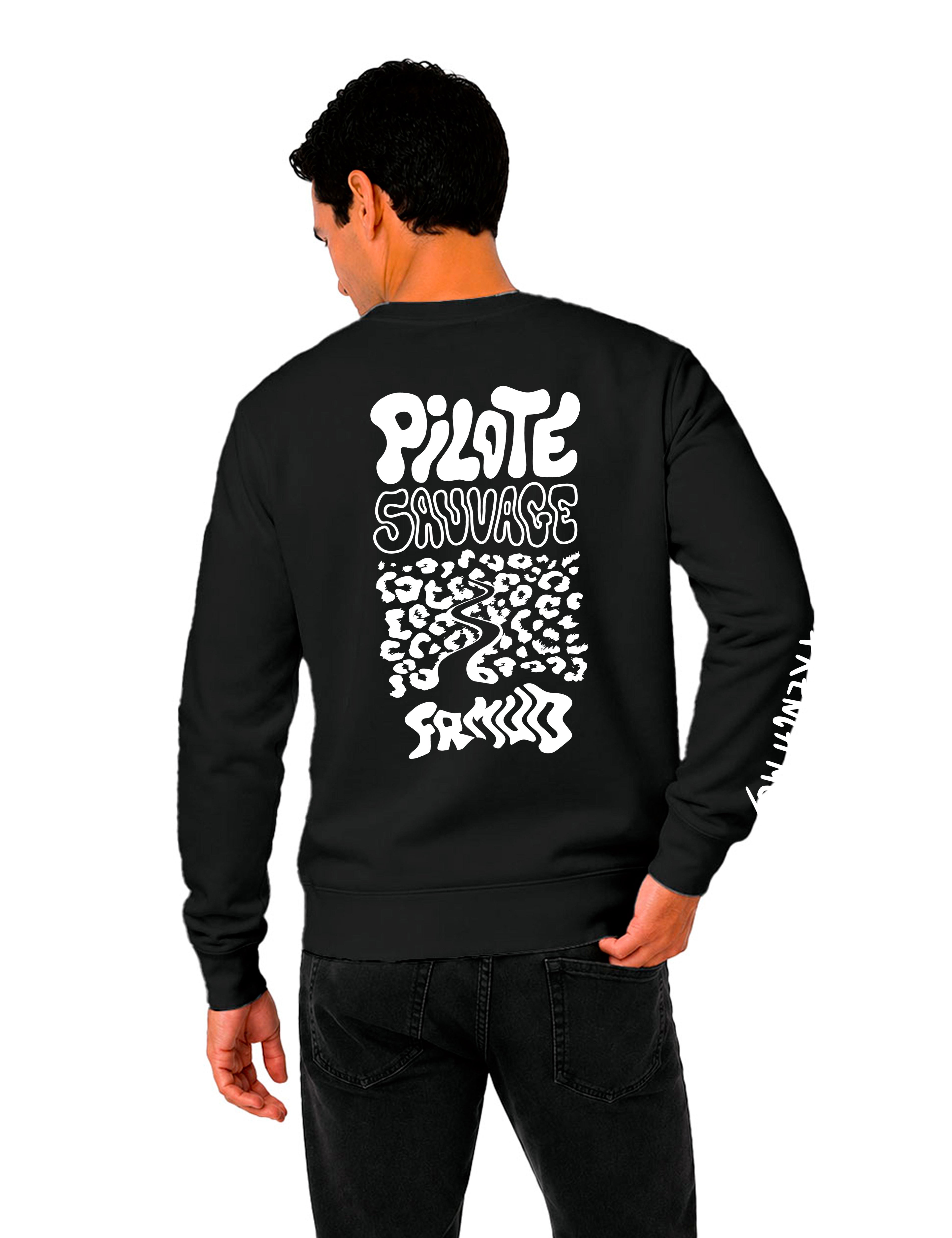 Sweat col rond "Pilote sauvage" Unisexe