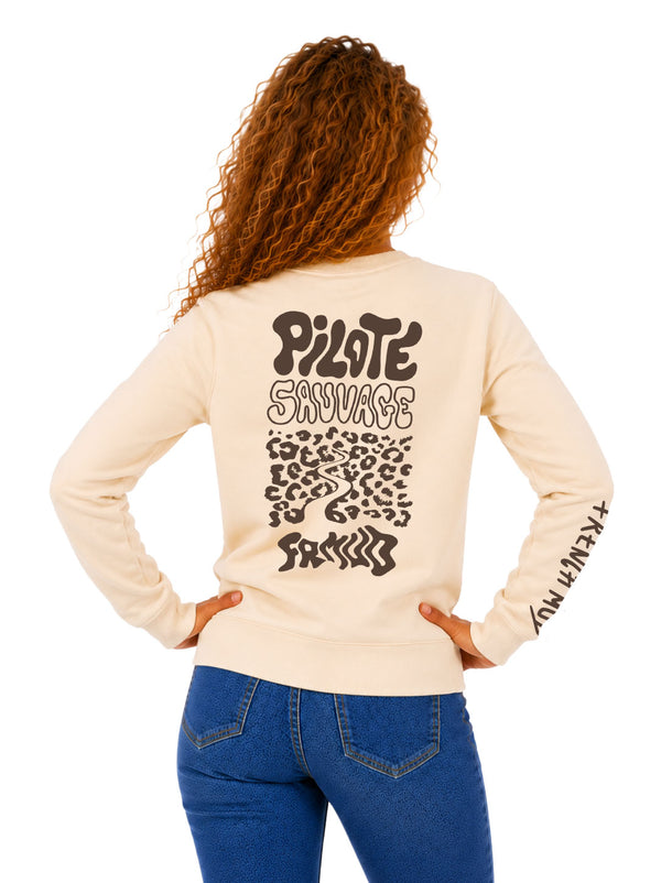 Sweat col rond "Pilote sauvage" Unisexe