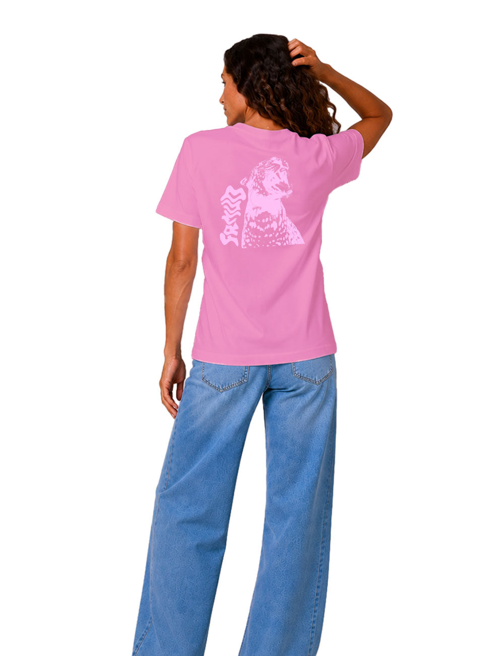 T-Shirt "Guépard" Rose Unisexe