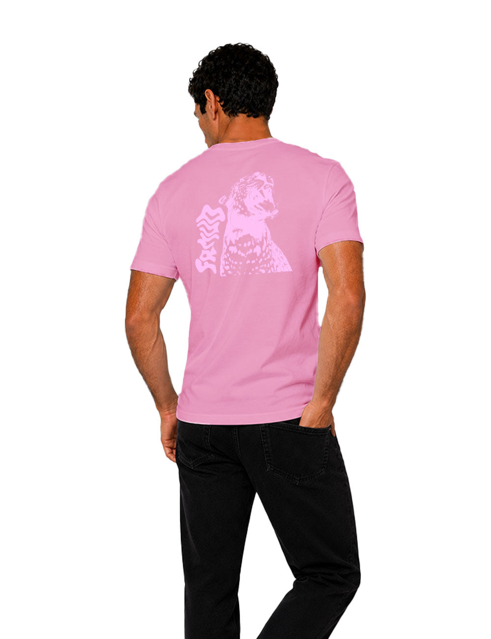 T-Shirt "Guépard" Rose Unisexe