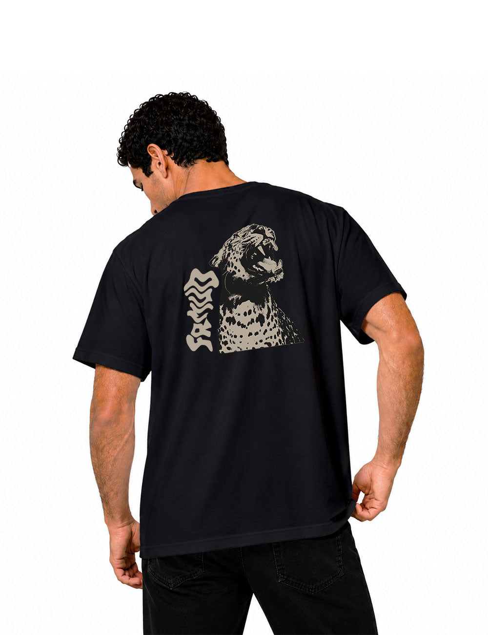 T-Shirt "Guépard" Noir Unisexe