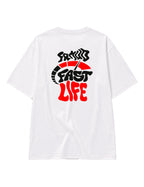 T-Shirt "Fast Live" Blanc Unisexe