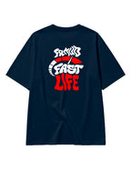 T-Shirt "Fast Live" Navy Unisexe