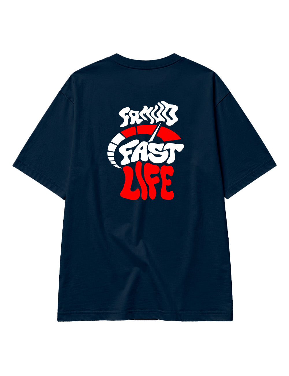 T-Shirt "Fast Live" Navy Unisexe