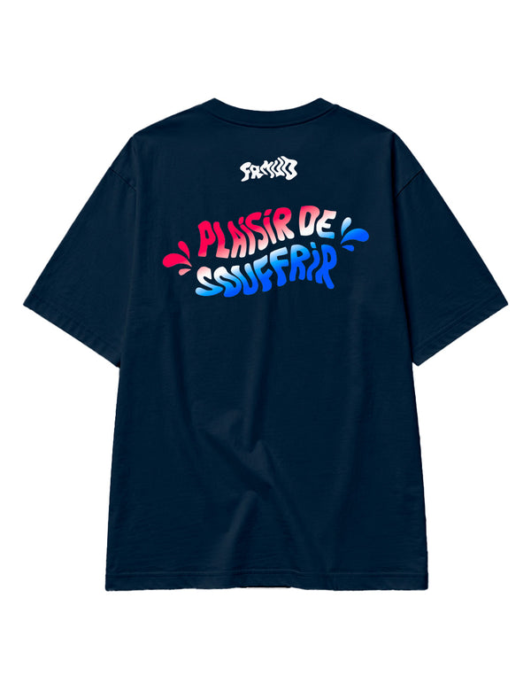 T-Shirt "Plaisir de souffrir" Navy Unisexe