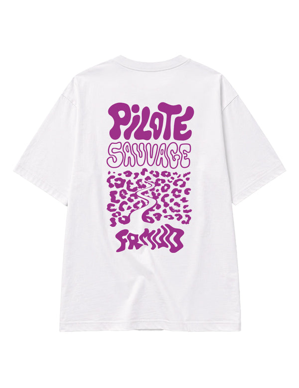 T-Shirt "Pilote sauvage" Blanc Unisexe