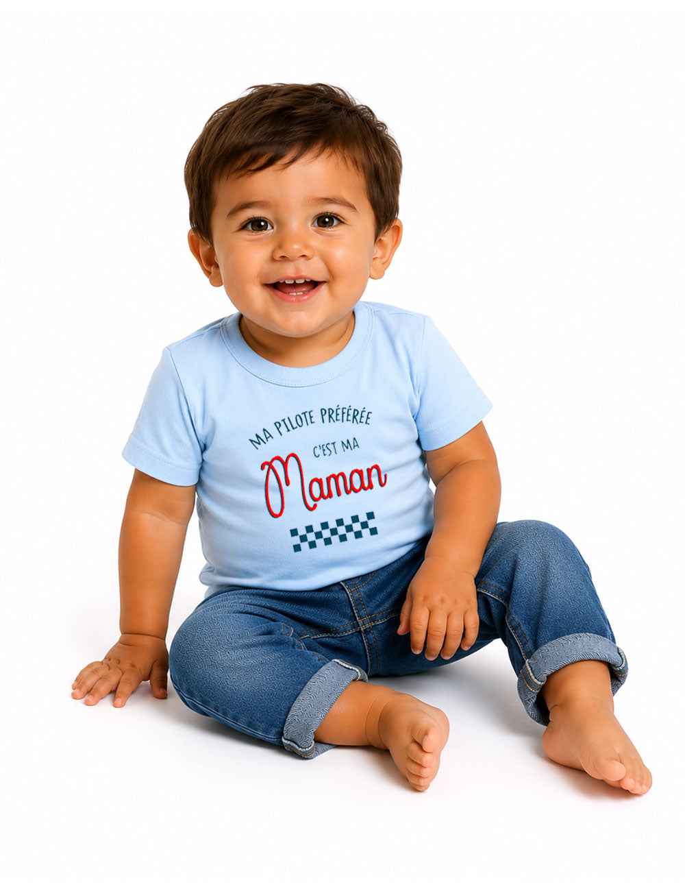 T-shirt bébé "Ma pilote préférée c'est ma maman"