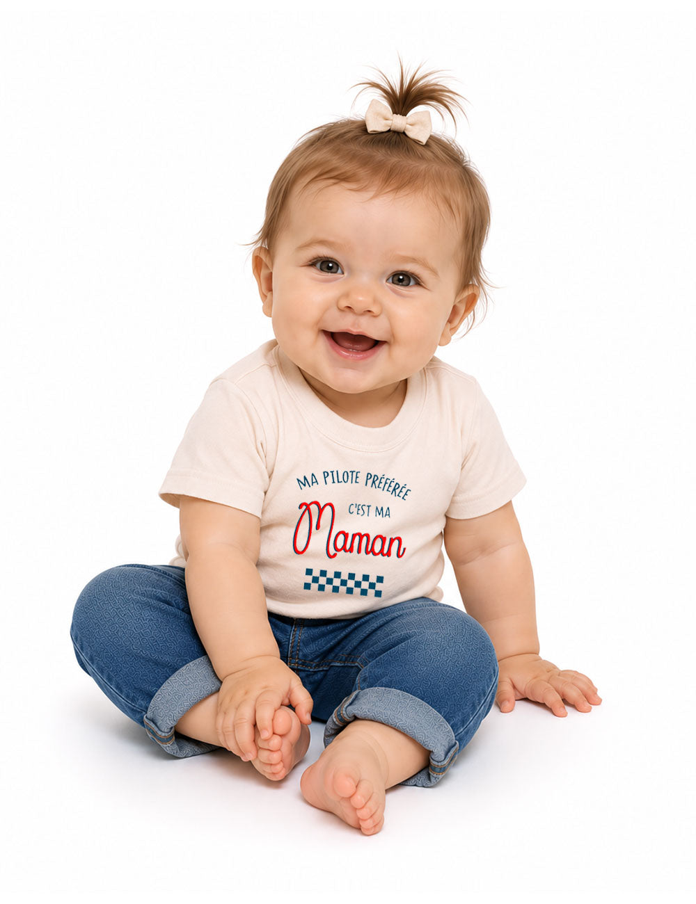T-shirt bébé "Ma pilote préférée c'est ma maman"