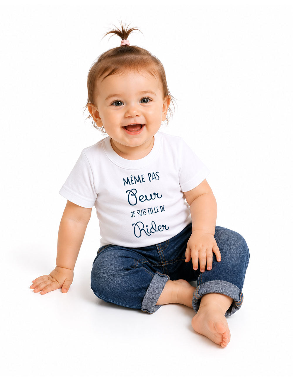 T-shirt bébé "Même pas peur je suis fille de rider"