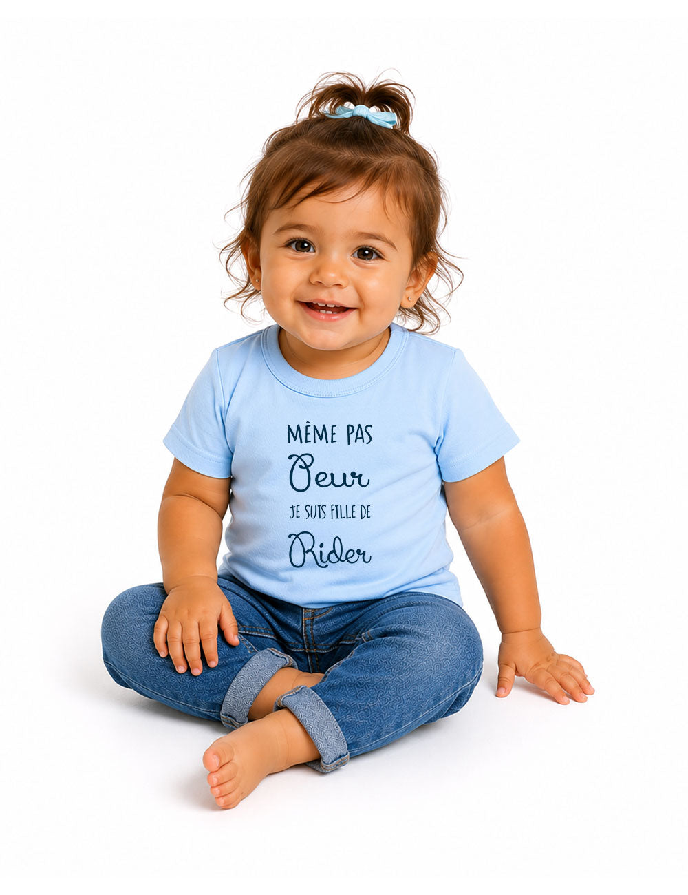 T-shirt bébé "Même pas peur je suis fille de rider"