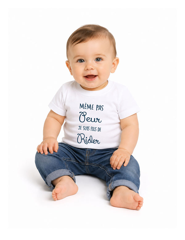 T-shirt bébé "Même pas peur je suis fils de rider"