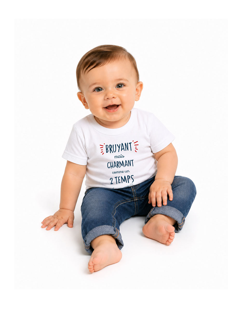 T-shirt bébé "Bruyant mais charmant comme un 2 temps"