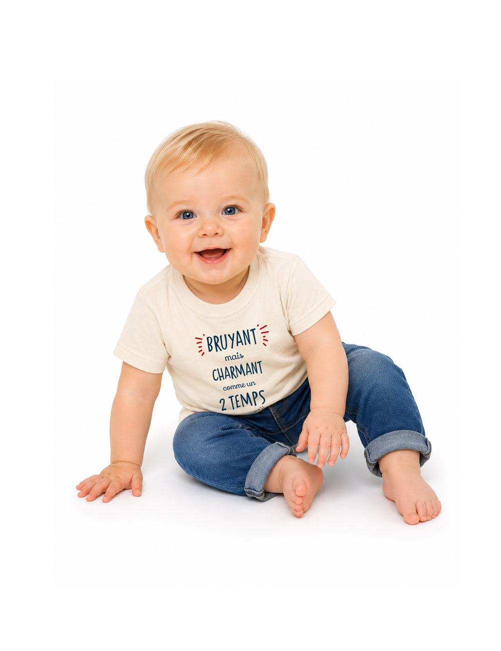 T-shirt bébé "Bruyant mais charmant comme un 2 temps"