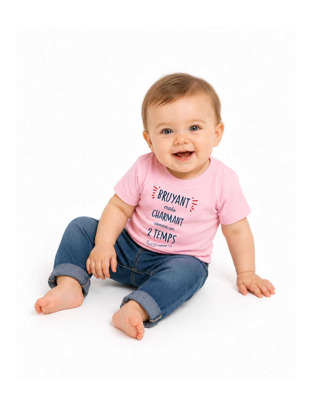 T-shirt bébé "Bruyant mais charmant comme un 2 temps"