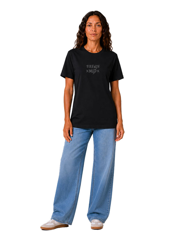 T-Shirt "X French-MUD X" Noir Unisexe
