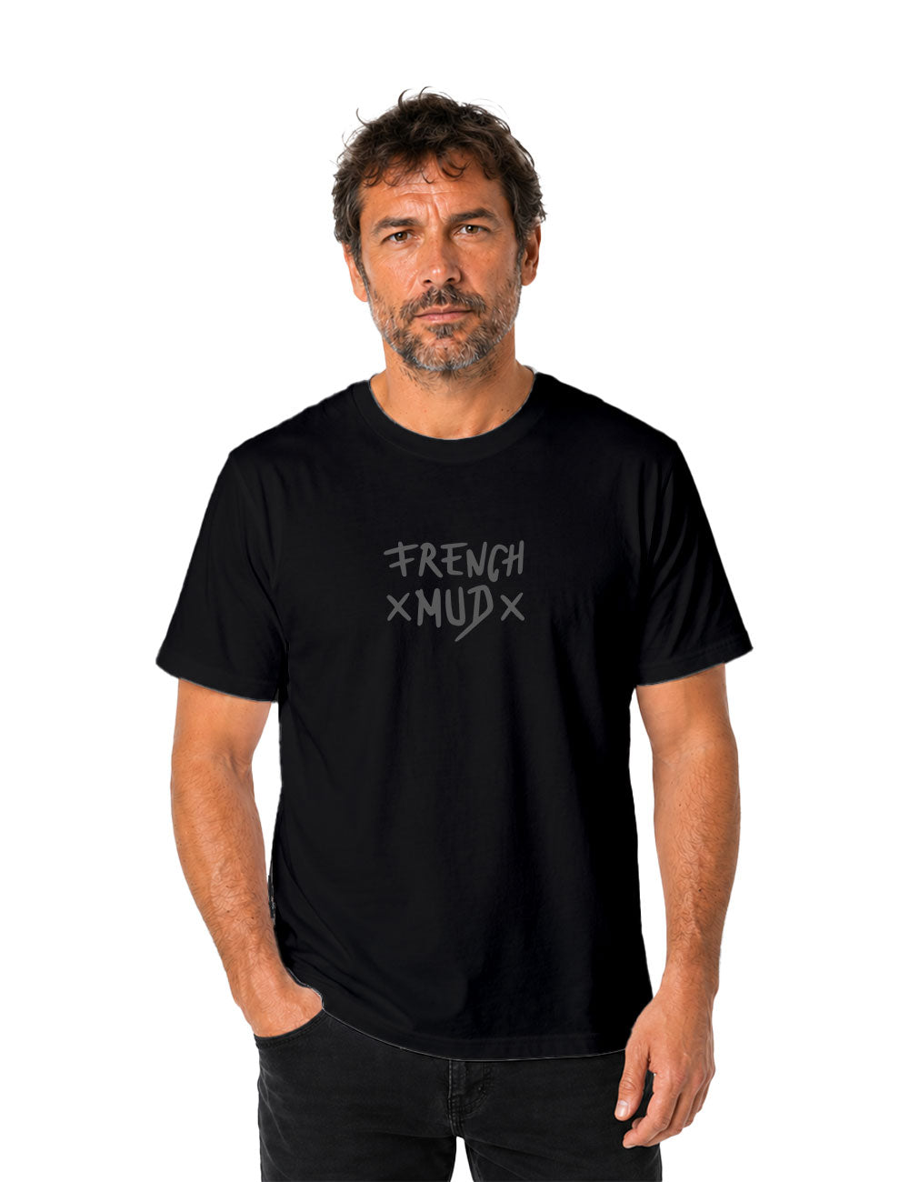 T-Shirt "X French-MUD X" Noir Unisexe