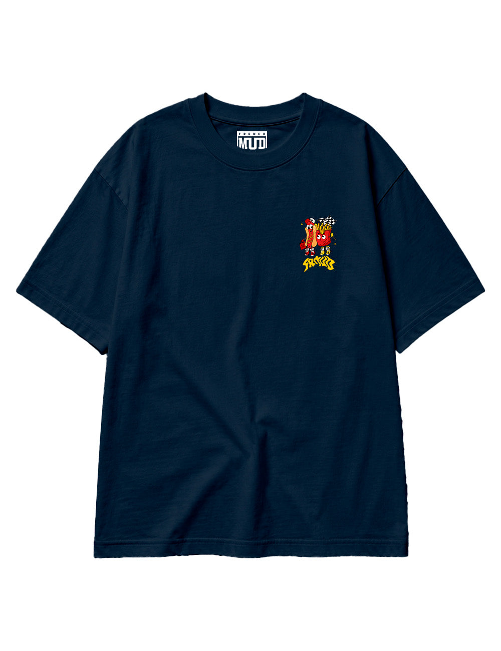 T-Shirt "Saucisse frites & motocross" Unisexe Foncé