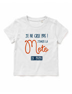 T-shirt bébé "Je ne crie pas j'imite la moto de papa"