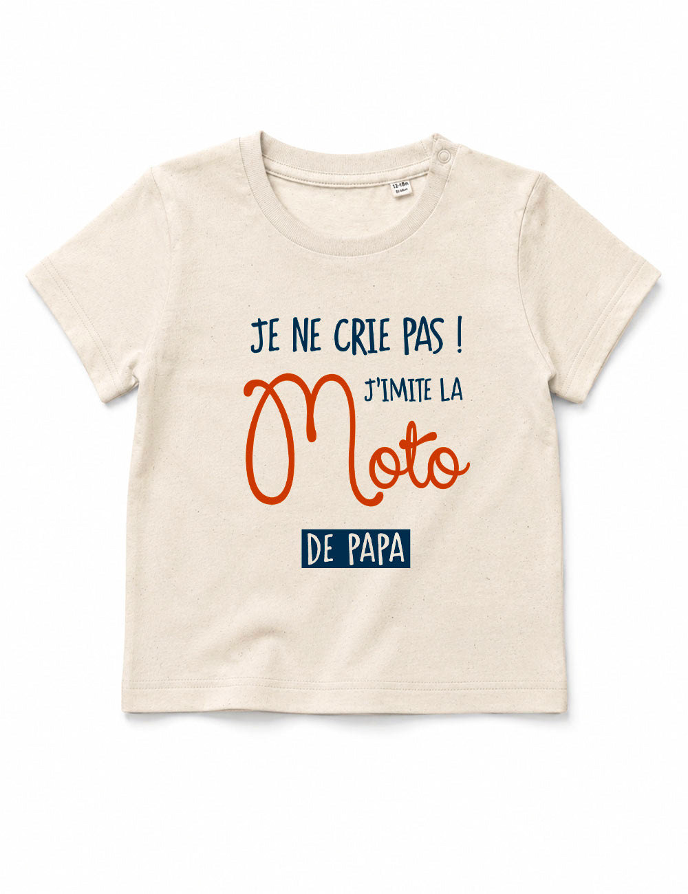 T-shirt bébé "Je ne crie pas j'imite la moto de papa"