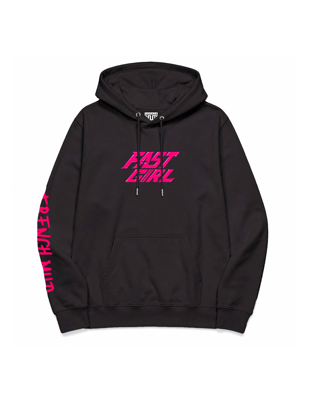 Hoodie "Fast Girl" Unisexe Noir & Natural