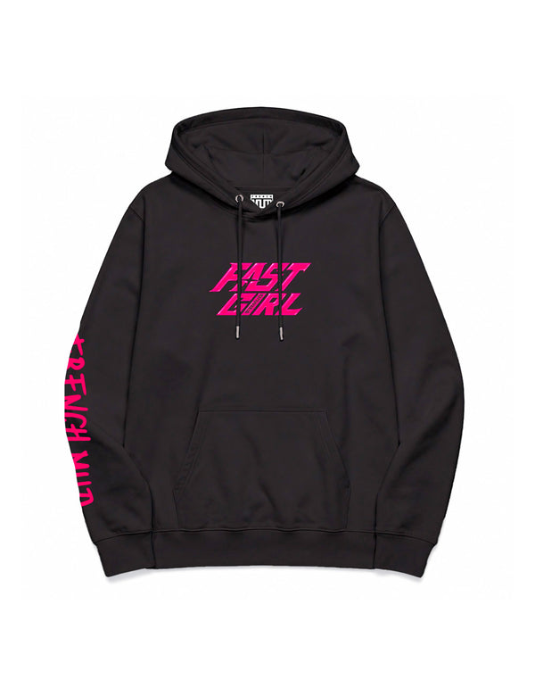 Hoodie "Fast Girl" Unisexe Noir & Natural