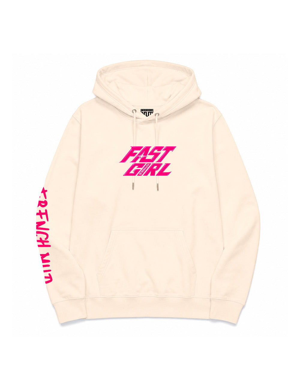 Hoodie "Fast Girl" Unisexe Noir & Natural
